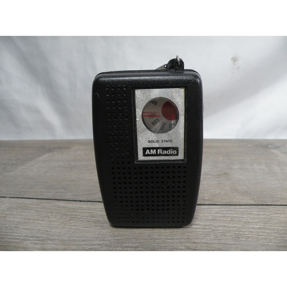 Vintage Solid State AM Radio Portable Pocket Transistor‎ Receiver Black Works